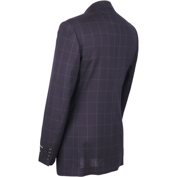 ＪＰセレクトライン 【JOHN PEARSE Black SELECT LINE】【春夏】2釦シングルスーツ 0タック/ネイビー×チェック/NEW ZEALAND LIMITED WOOL/REAL NAVY COLLECTION ネイビー系(紺)