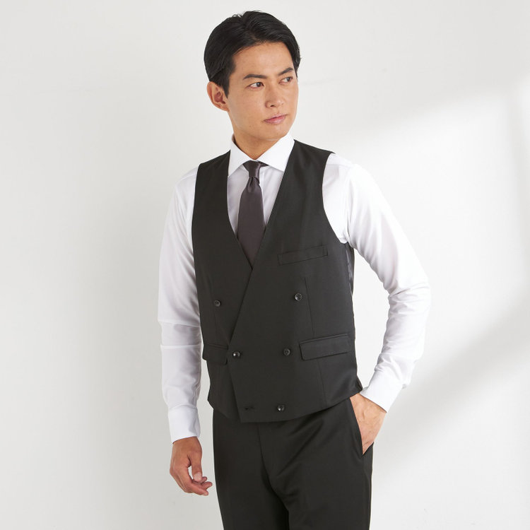 KONAKA　アウトレット 【WEB限定/OUTLET/汚れ・キズ等有】【JOHN PEARSE Black SELECT LINE】【年間】スリーピース2釦シングル0タックスーツ/ブラック/※裾上げ必要 黒