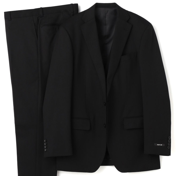 KONAKA　アウトレット 【WEB限定/OUTLET/汚れ・キズ等有】【JOHN PEARSE Black SELECT LINE】【年間】スリーピース2釦シングル0タックスーツ/ブラック/※裾上げ必要 黒