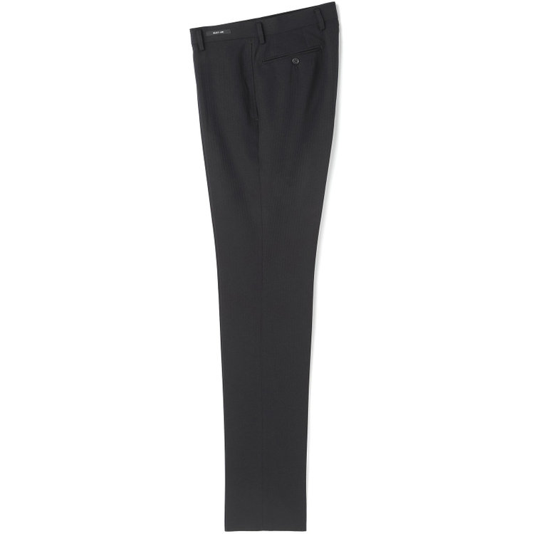 ジョンピアース 【JOHN PEARSE Black SELECT LINE】【秋冬】機能性ポリエステル 0タックパンツ/ブラック×シャドーストライプ/ULTRA MOVE/※裾上げ必要 黒