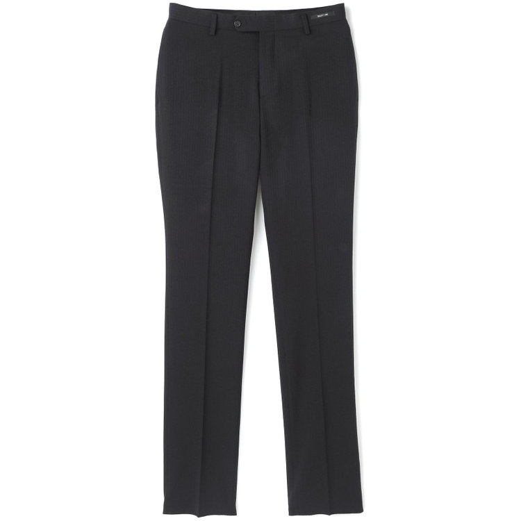 ジョンピアース 【JOHN PEARSE Black SELECT LINE】【秋冬】機能性ポリエステル 0タックパンツ/ブラック×シャドーストライプ/ULTRA MOVE/※裾上げ必要 黒
