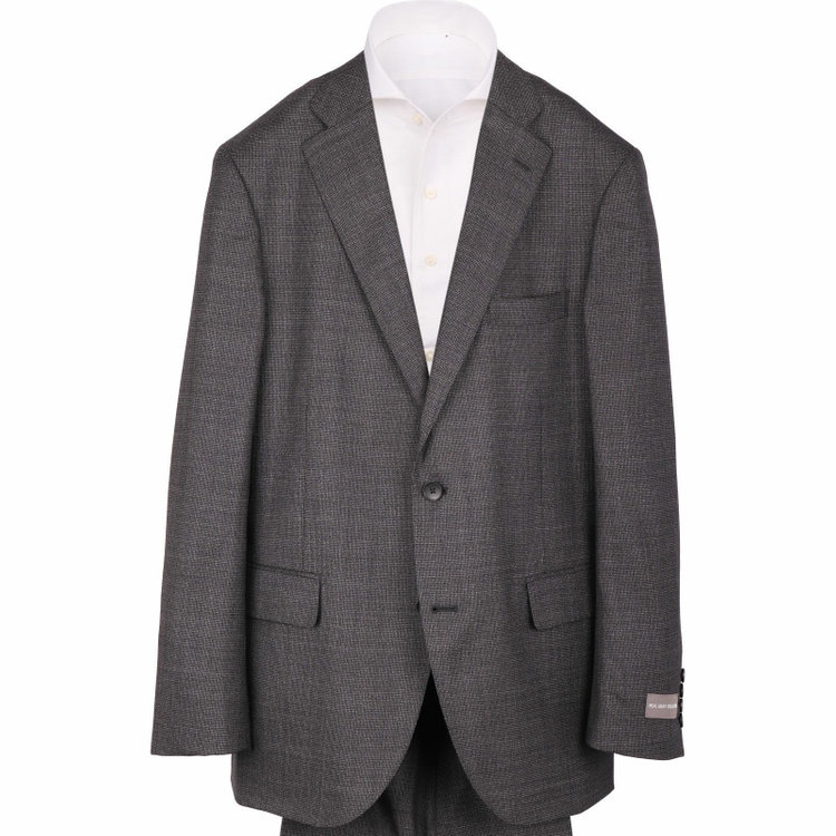 ＪＰ コンフォート 【JOHN PEARSE comfort】【春夏】2釦シングルスーツ ショートタック/グレー×チェック/REAL GRAY COLLECTION/NEW ZEALAND LIMITED WOOL グレー系(灰)