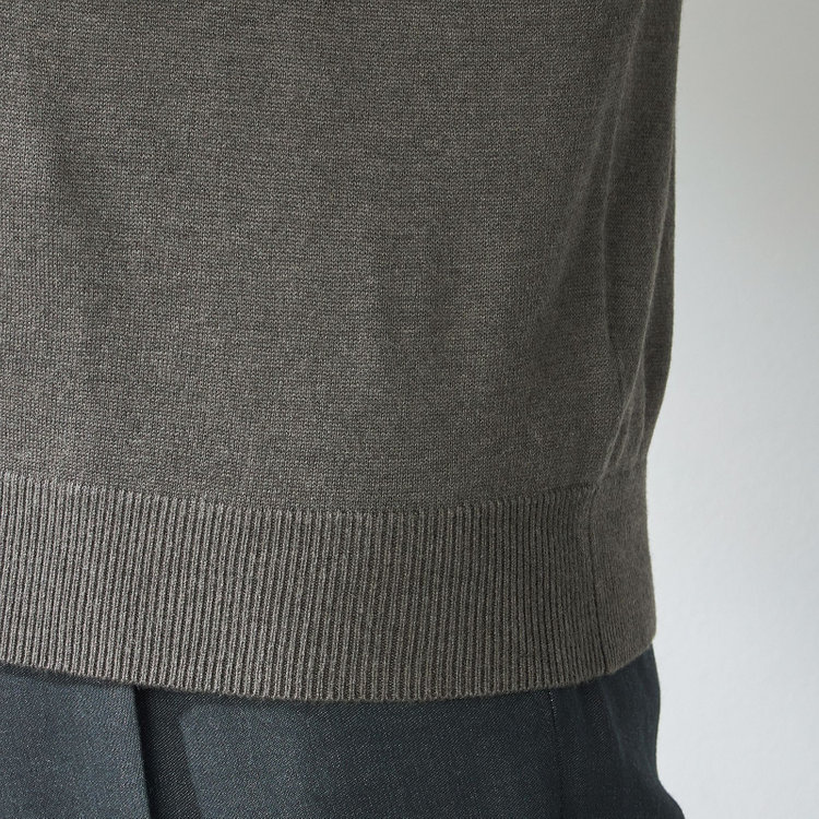 スタンリーブラッカ 【stanley blacker new york】【長袖】クラシックニットポロ/カーキ 黄淡色