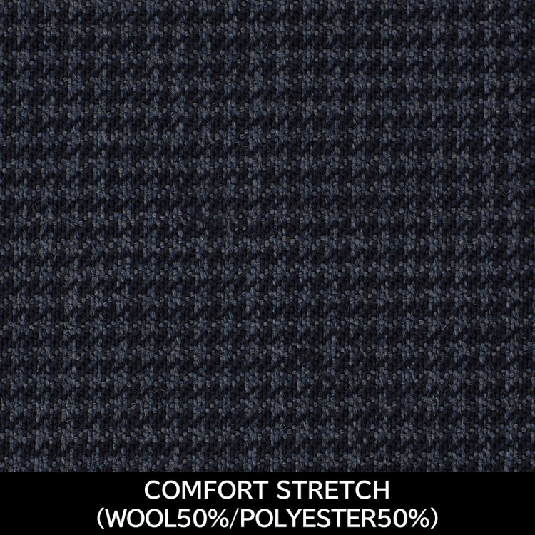ＪＰ コンフォート 【パターンオーダー】【JOHN PEARSE comfort 2釦】【秋冬】スーツ/COMFORT STRETCH/ネイビー＆グレー×ハウンドトゥース(WOOL50% POLYESTER50%) ネイビー系(紺)