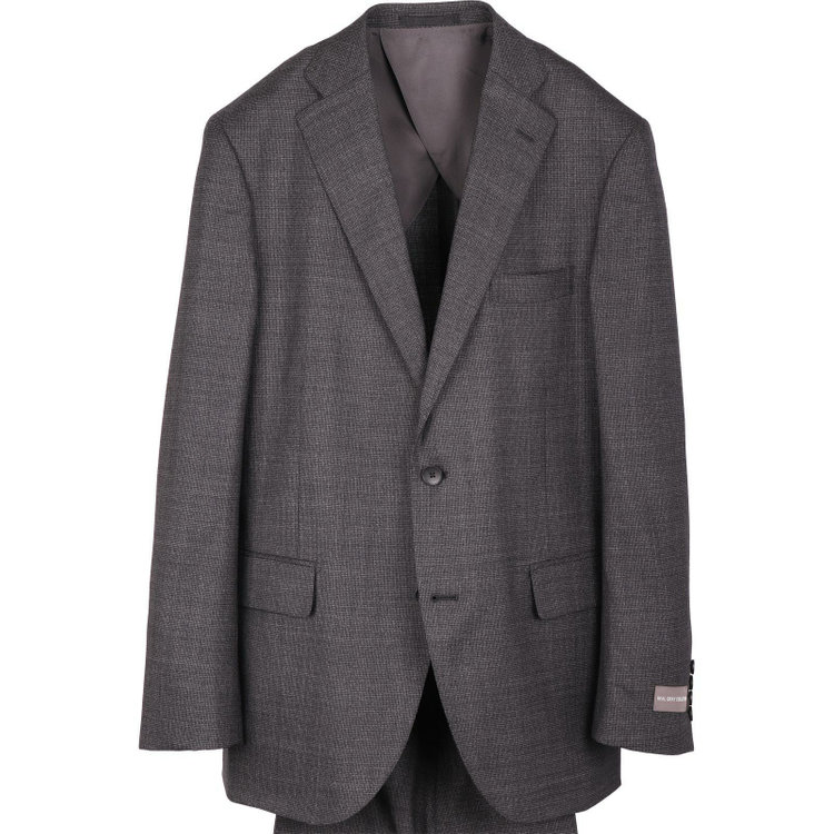 ＪＰ コンフォート 【JOHN PEARSE comfort】【春夏】2釦シングルスーツ ショートタック/グレー×チェック/REAL GRAY COLLECTION/NEW ZEALAND LIMITED WOOL グレー系(灰)