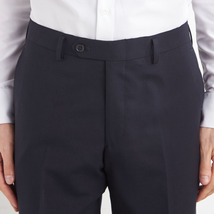 ジョンピアース 【JOHN PEARSE Black SELECT LINE】【年間】0タックパンツ/ネイビー×ソリッド/ULTRA TOUGH S/SHOWER CLEAN/※裾直し必要 紺濃色