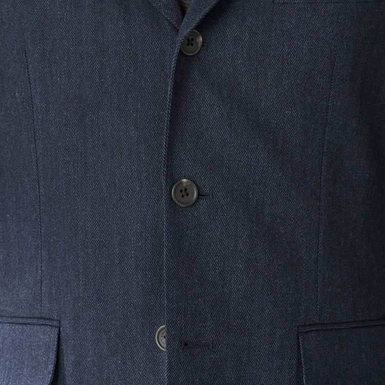 スタンリーブラッカ  【stanley blacker new york】【秋冬】2釦ジャケット/ミルドヘリンボーン 紺濃色