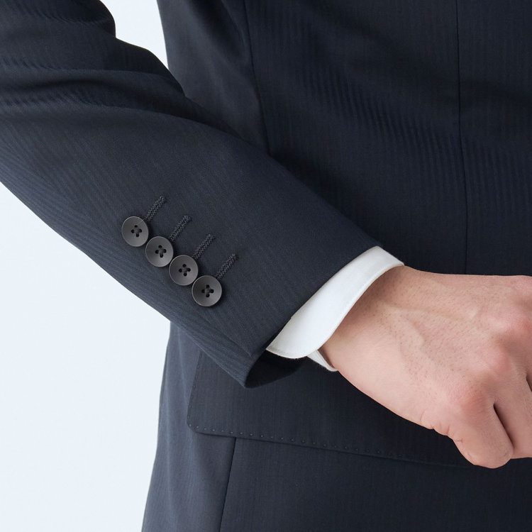 ドナートヴィンチ 【Donato Vinci Italy UOMO】【春夏】2釦シングルスーツ 0タック/ネイビー×シャドーストライプ/NEW ZEALAND WOOL/REAL NAVY/COOL REFLECTION/SustainaBee Wool/※裾上げ必要 紺中間