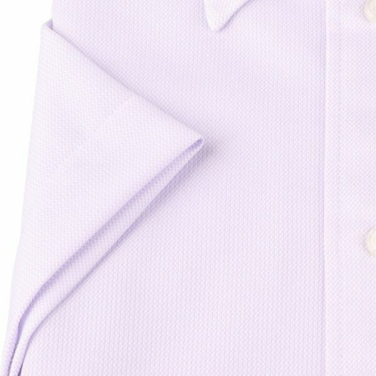ジョンピアースブラック 【半袖】【JOHN PEARSE Black】【ノーアイロン】ボタンダウンドレスワイシャツ/パープル/釦付糸：グレー/ULTRA MOVE/ニット素材 パープル系(紫)