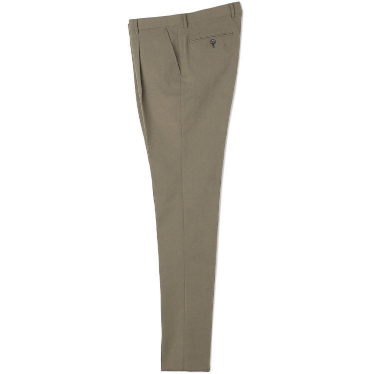 スタンリーブラッカ 【stanley blacker new york】【春夏】1タックストレッチパンツ/カーキ/ウエストシャーリング仕様/※裾上げ必要 黄淡色