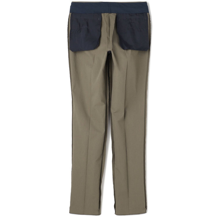 スタンリーブラッカ 【stanley blacker new york】【春夏】1タックストレッチパンツ/カーキ/ウエストシャーリング仕様/※裾上げ必要 黄淡色