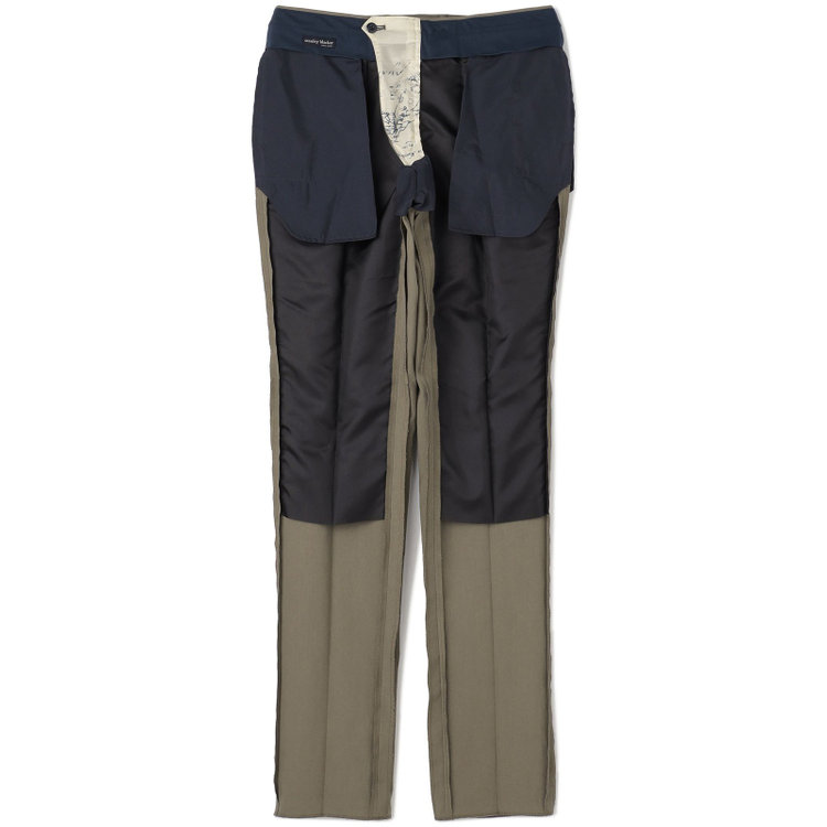 スタンリーブラッカ 【stanley blacker new york】【春夏】1タックストレッチパンツ/カーキ/ウエストシャーリング仕様/※裾上げ必要 黄淡色