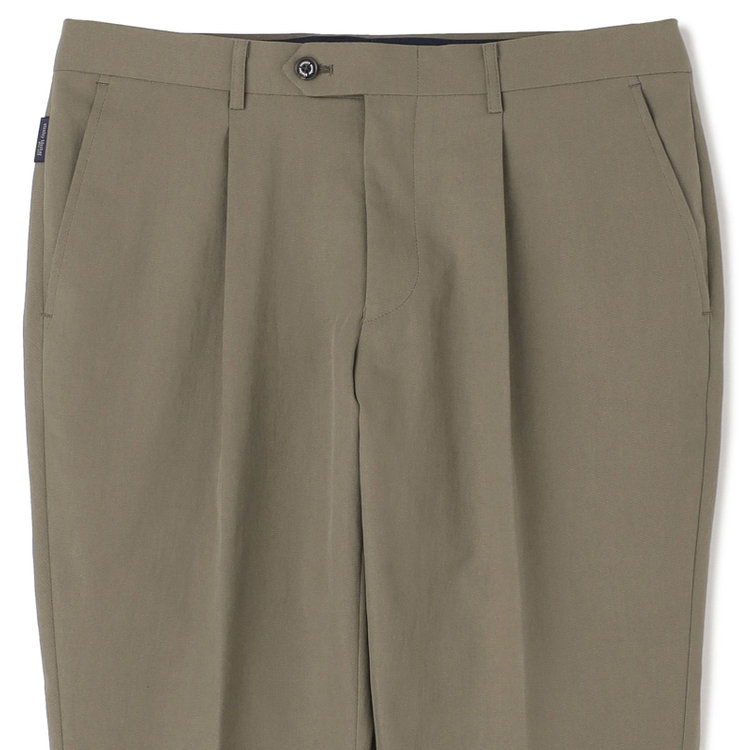 スタンリーブラッカ 【stanley blacker new york】【春夏】1タックストレッチパンツ/カーキ/ウエストシャーリング仕様/※裾上げ必要 黄淡色