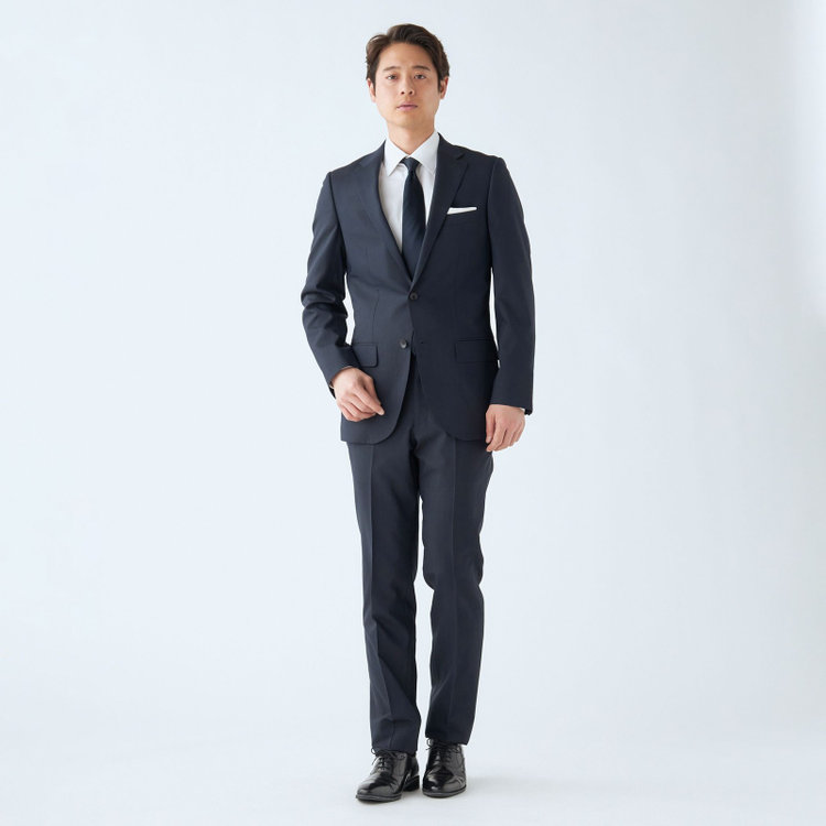 ドナートヴィンチ 【Donato Vinci Italy UOMO】【春夏】2釦シングルスーツ 0タック/ネイビー×シャドーストライプ/NEW ZEALAND WOOL/REAL NAVY/COOL REFLECTION/SustainaBee Wool/※裾上げ必要 紺中間