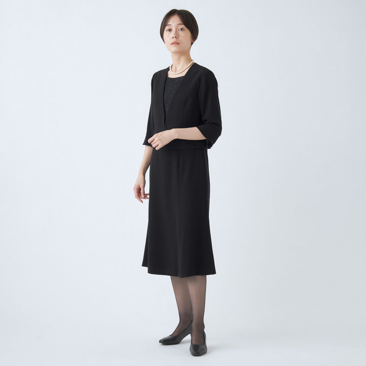 カンサイファム 【KANSAI YAMAMOTO FEMME】【年間】テーラード＋ボレロ風ワンピースレディースフォーマル 黒