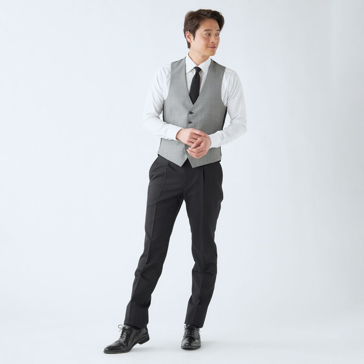 ソノタ（KONAKA用） 【年間】リバーシブルジレ(ベスト)/グレー×バーズアイ＆ブラック×ソリッド グレー中間