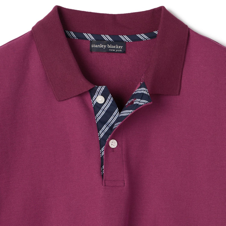 KONAKA　アウトレット 【WEB限定/OUTLET/汚れ・キズ等有】【stanley blacker new york】【半袖】ポロシャツ/ワイン 赤濃色