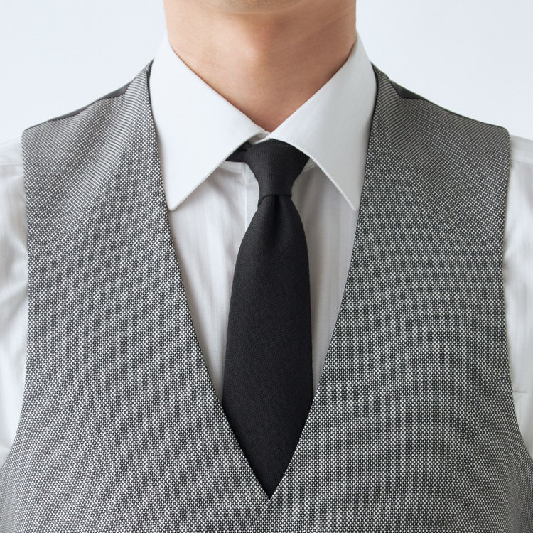 ソノタ（KONAKA用） 【年間】リバーシブルジレ(ベスト)/グレー×バーズアイ＆ブラック×ソリッド グレー中間