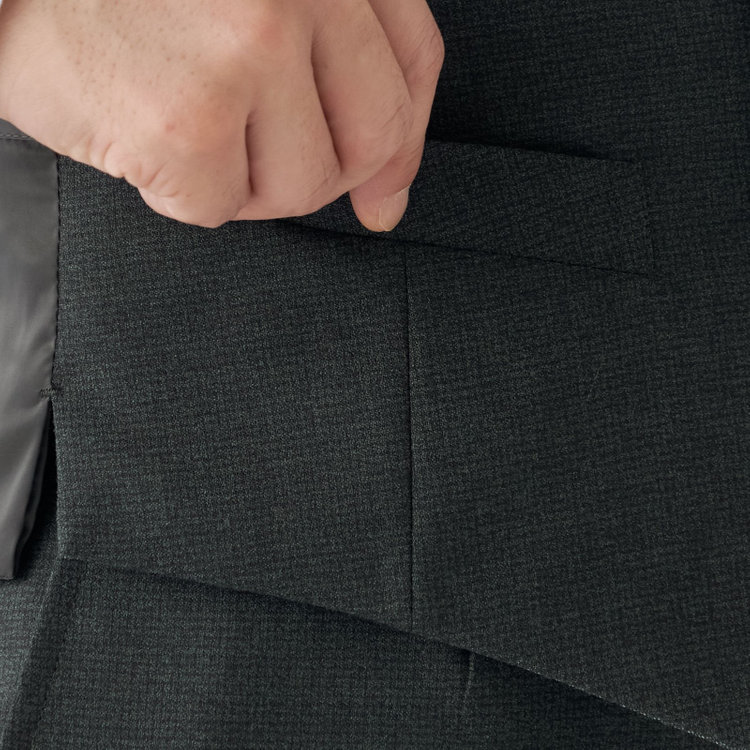 ＪＰ コンフォート 【JOHN PEARSE comfort】【秋冬】リバーシブルジレ(ベスト)/グリーングレー×チェック＆グレー×ソリッド/SHOWER CLEAN 黄淡色