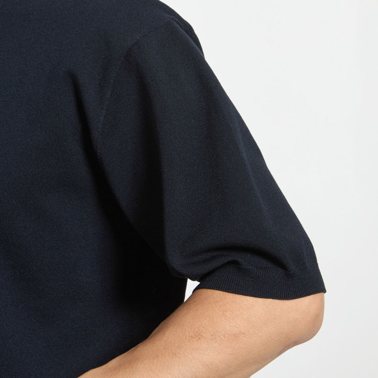 ジョンピアース 【JOHN PEARSE comfort navy】【半袖】ニットポロ/ネイビー 紺中間