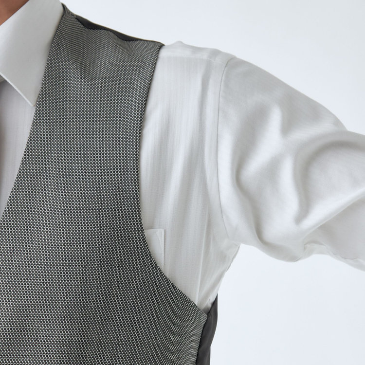 ソノタ（KONAKA用） 【年間】リバーシブルジレ(ベスト)/グレー×バーズアイ＆ブラック×ソリッド グレー中間