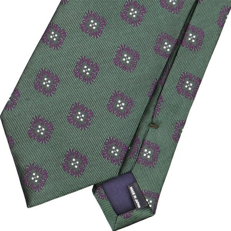 ドナートヴィンチ 【Donato Vinci Italy】シルク小紋ネクタイ 8.0㎝幅/グリーン×ネイビー/MADE IN JAPAN グリーン(緑)