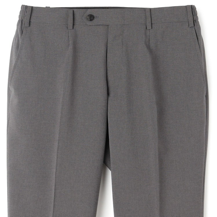 ＪＰ コンフォート 【JOHN PEARSE comfort】【春夏】2釦シングルスーツ ショートタック/グレー×ハウンドトゥース/ULTRA MOVE/TRABEST/ウエストシャーリング仕様/ウォッシャブル/ストレッチ/※裾上げ必要 グレー濃色