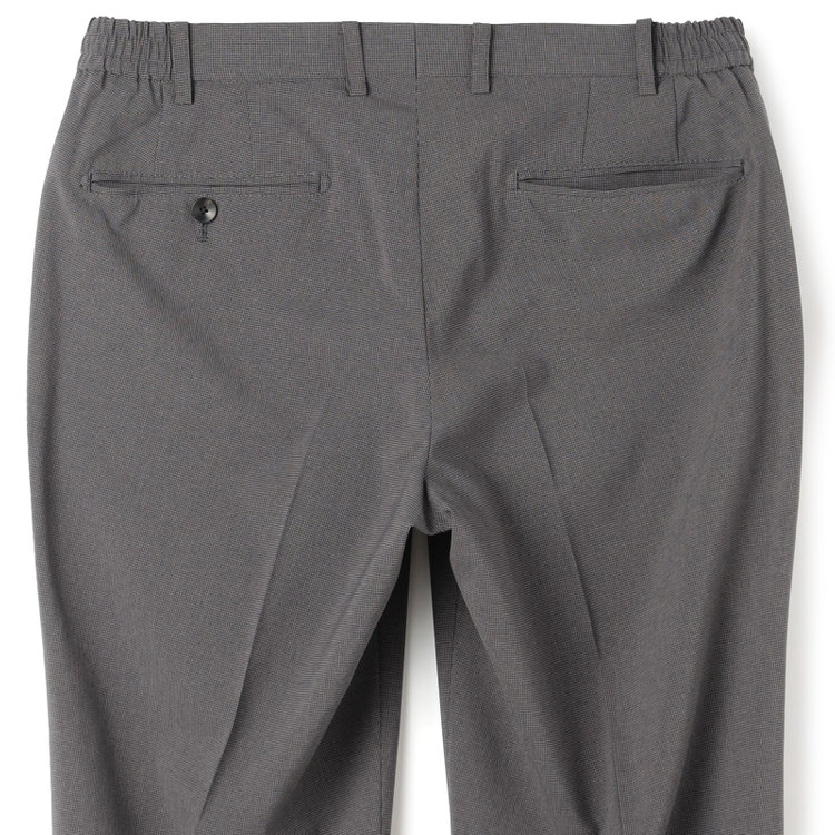 ＪＰ コンフォート 【JOHN PEARSE comfort】【春夏】2釦シングルスーツ ショートタック/グレー×ハウンドトゥース/ULTRA MOVE/TRABEST/ウエストシャーリング仕様/ウォッシャブル/ストレッチ/※裾上げ必要 グレー濃色