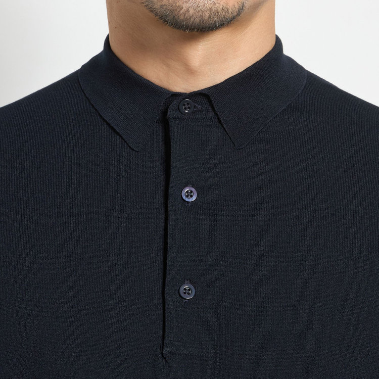 ジョンピアース 【JOHN PEARSE comfort navy】【半袖】ニットポロ/ネイビー 紺中間