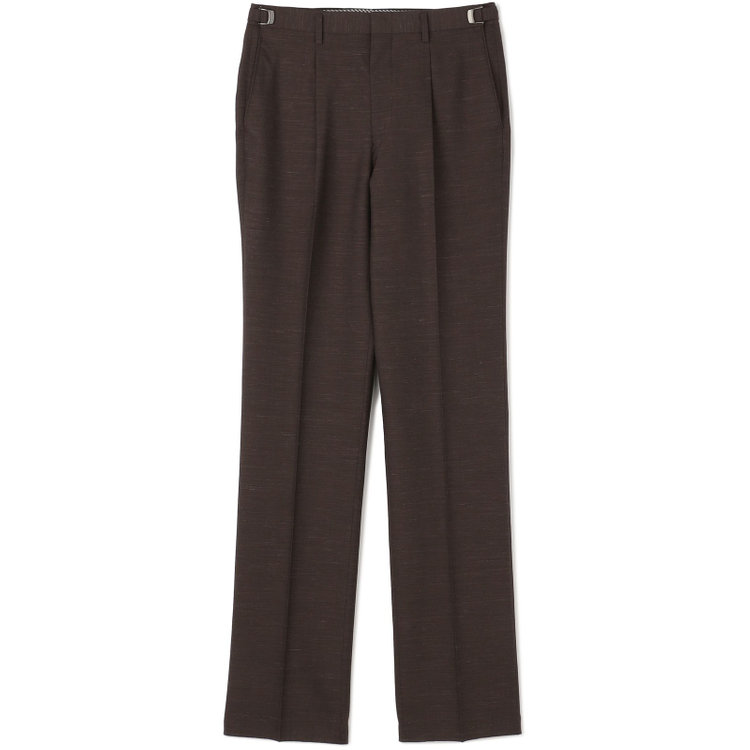 ドナートヴィンチ 【Donato Vinci Italy】【春夏】ウールリネンブレンド1タックパンツ/ブラウン/アジャスター仕様/※裾上げ必要 茶中間