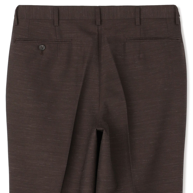ドナートヴィンチ 【Donato Vinci Italy】【春夏】ウールリネンブレンド1タックパンツ/ブラウン/アジャスター仕様/※裾上げ必要 茶中間