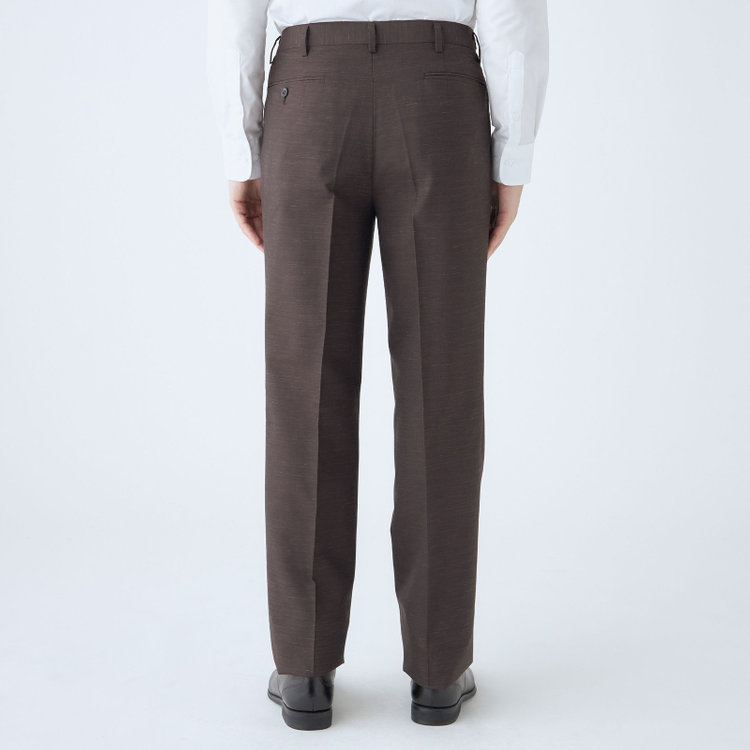 ドナートヴィンチ 【Donato Vinci Italy】【春夏】ウールリネンブレンド1タックパンツ/ブラウン/アジャスター仕様/※裾上げ必要 茶中間