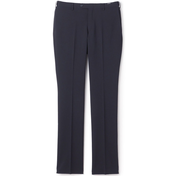 ジョンピアースブラック 【JOHN PEARSE Black SELECT LINE】【春夏】機能性ポリエステル 0タックパンツ/ネイビー/ウエストムーブ仕様/ULTRA MOVE/※裾上げ必要 紺濃色