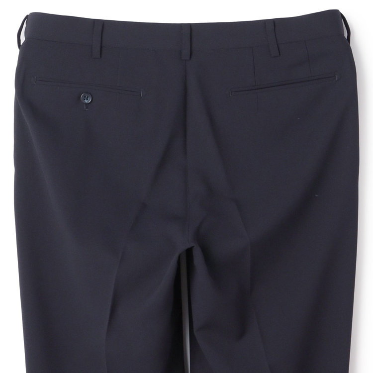 ジョンピアースブラック 【JOHN PEARSE Black SELECT LINE】【春夏】機能性ポリエステル 0タックパンツ/ネイビー/ウエストムーブ仕様/ULTRA MOVE/※裾上げ必要 紺濃色