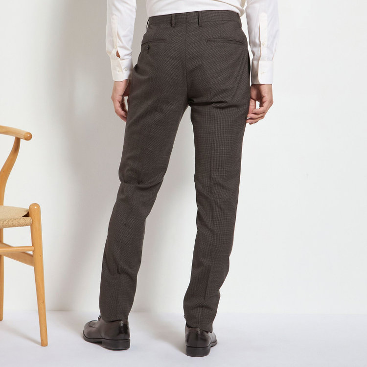 ＪＰ コンフォート 【JOHN PEARSE comfort】【春夏】2釦シングルスーツ ショートタック/ブラウン×チェック/REAL BROWN/NEW ZEALAND WOOL/SustainaBee Wool/※裾上げ必要 茶中間