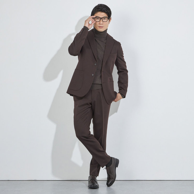 ハイスペックモーション 【HIGH SPEC MOTION】【秋冬】2釦シングルジャケット/ブラウン/パッチポケット 茶中間