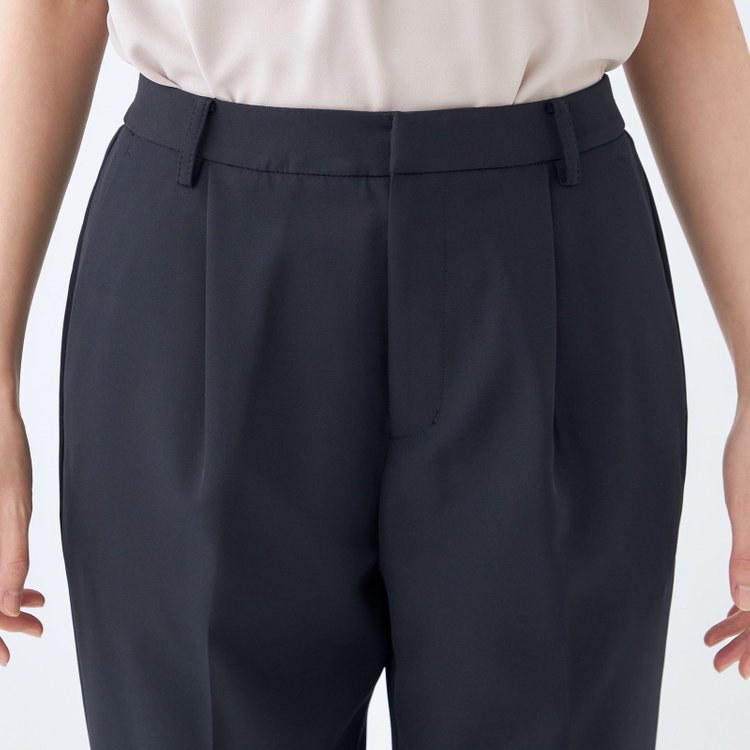 ＭＩＲＵＭ 【mirum purple】【年間】タックテーパードパンツ/ネイビー 紺中間