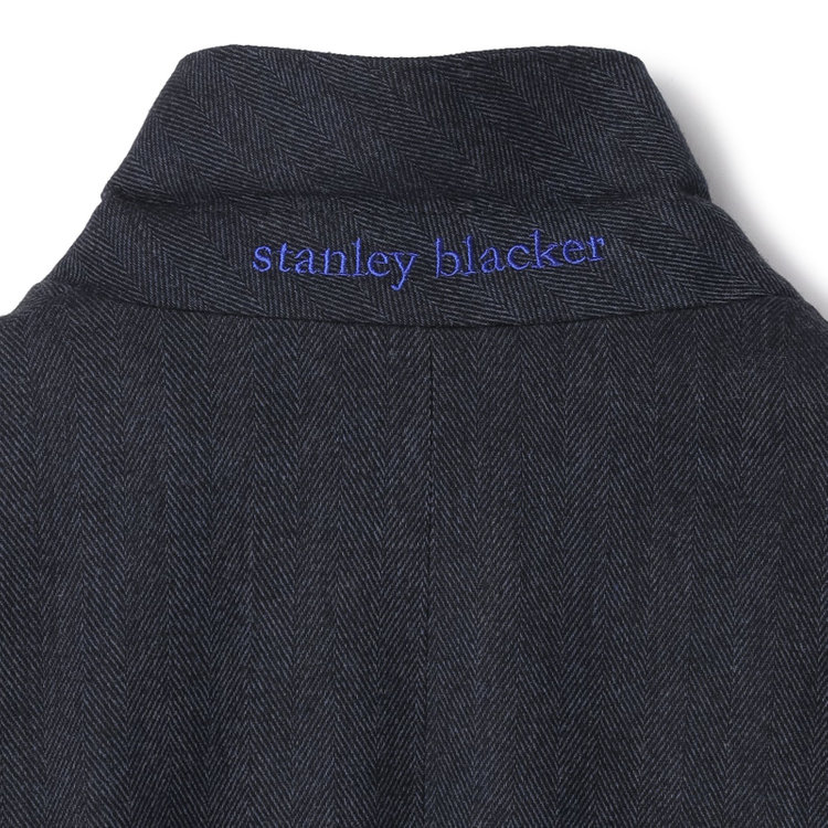 スタンリーブラッカ  【stanley blacker new york】【秋冬】2釦ジャケット/ミルドヘリンボーン 紺濃色