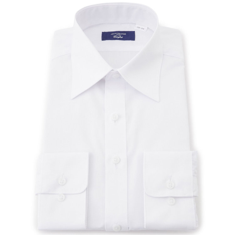 ＪＰコンフォート ネイビー 【JOHN PEARSE comfort navy】【STYLISH】【形態安定】レギュラーカラーワイシャツ/ホワイト 白