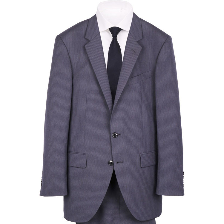 ＵＮＰＲＥＳＳＵＲＥ 【Unpressure】【春夏】スペアパンツ付き/2釦シングルスーツ 0タック/ネイビー×ストライプ ネイビー系(紺)