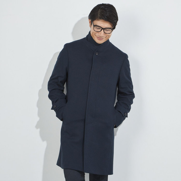 ソノタ（KONAKA用） 【レギュラーフィット】【秋冬】ショートスタンドカラーコート/ネイビー 紺中間