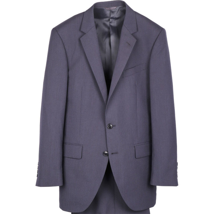 ＵＮＰＲＥＳＳＵＲＥ 【Unpressure】【春夏】スペアパンツ付き/2釦シングルスーツ 0タック/ネイビー×ストライプ ネイビー系(紺)