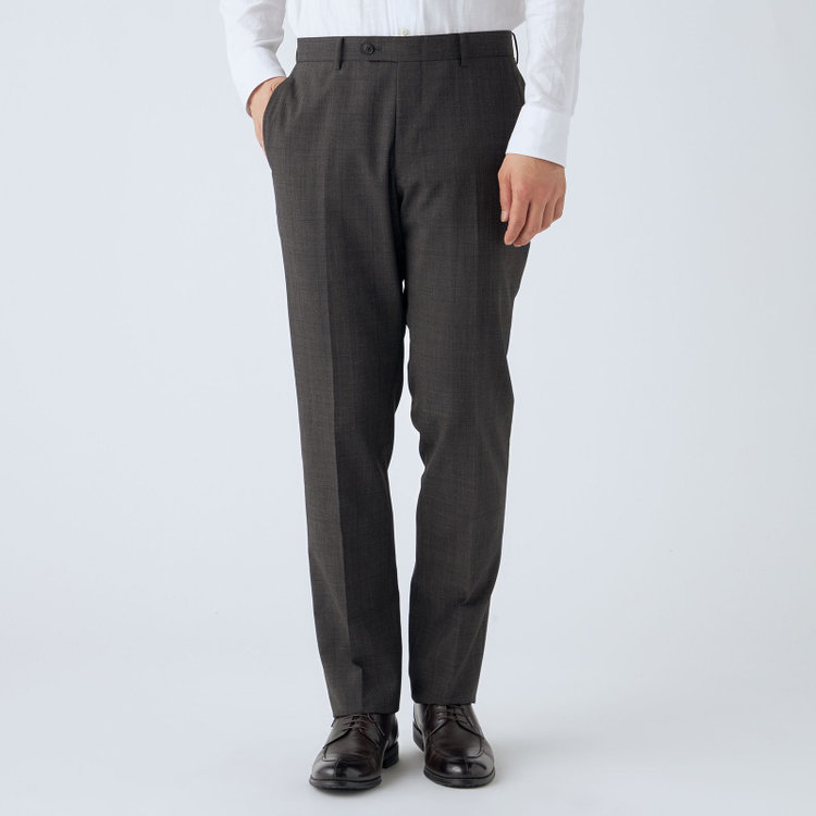 ＪＰセレクトライン 【JOHN PEARSE Black SELECT LINE】【春夏】スペアパンツ付き/2釦シングルスーツ/グレー×ウィンドペン/SHOWER CLEAN/※裾上げ必要 グレー濃色
