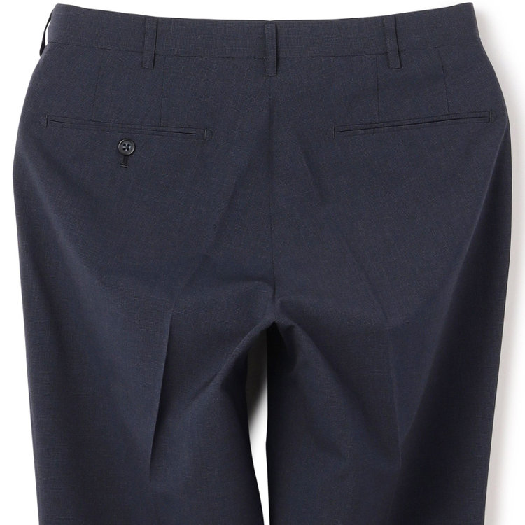 ＪＰ コンフォート 【JOHN PEARSE comfort】【春夏】ポリエステル ショートタックパンツ/ネイビー×ハウンドトゥース/ウエストムーブ仕様/※裾上げ必要 紺濃色