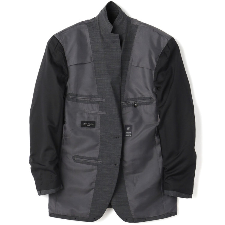 ＪＰセレクトライン 【JOHN PEARSE BLACK】【春夏】2釦シングルスーツ 0タック グレー/ULTRA LIGHT SPEC・シャワークリーン※裾直し必要 グレー濃色