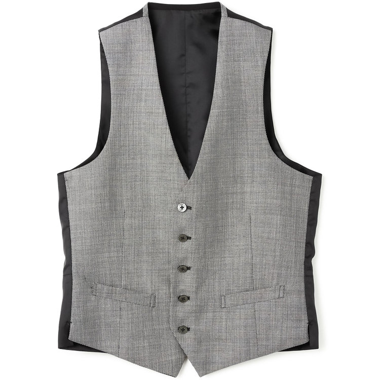 ソノタ（KONAKA用） 【年間】リバーシブルジレ(ベスト)/グレー×バーズアイ＆ブラック×ソリッド グレー中間