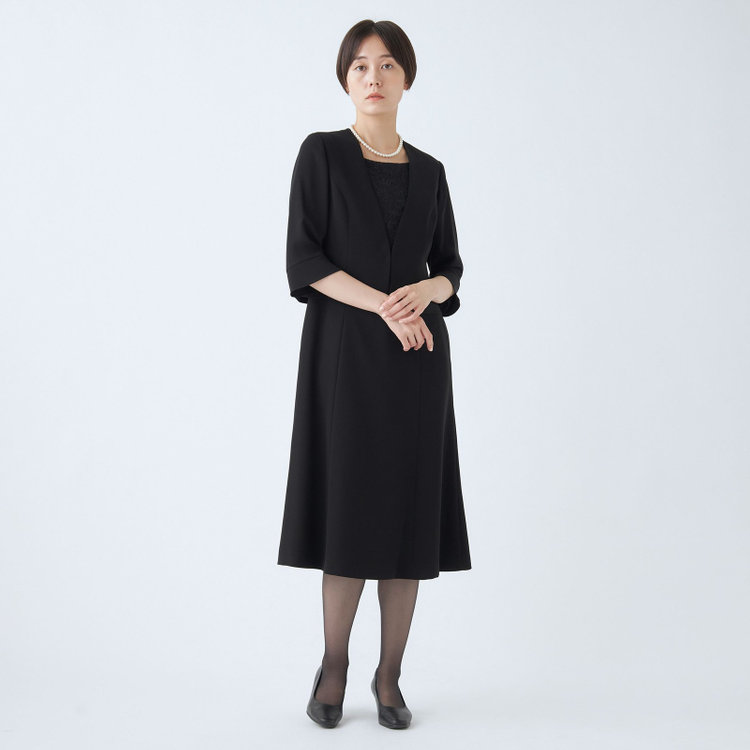 カンサイファム 【KANSAI YAMAMOTO FEMME】【年間】テーラード＋ボレロ風ワンピースレディースフォーマル 黒