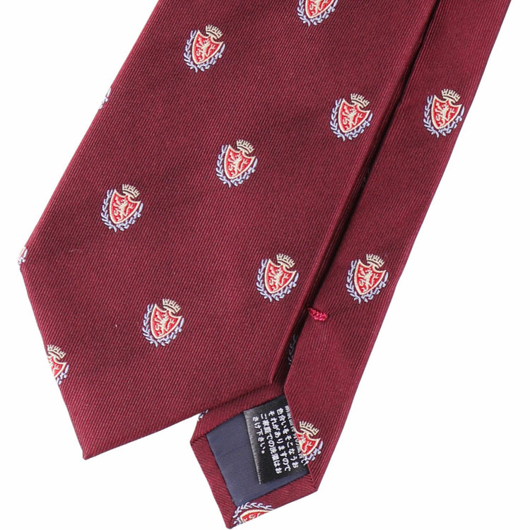 ジョンピアース 【JOHN PEARSE White】シルク小紋柄ネクタイ8.0cm幅/ワイン ワイン系(赤)