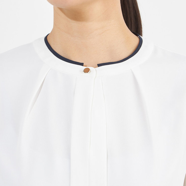 ナチュラル　ビューティー 【NATURAL BEAUTY】袖プリーツブラウス/ホワイト 白