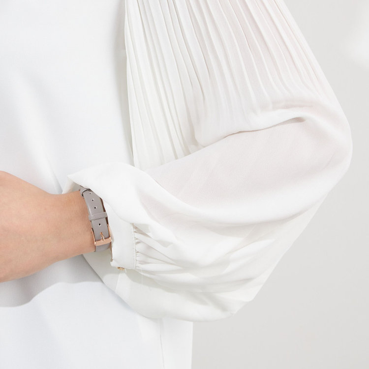 ナチュラル　ビューティー 【NATURAL BEAUTY】袖プリーツブラウス/ホワイト 白